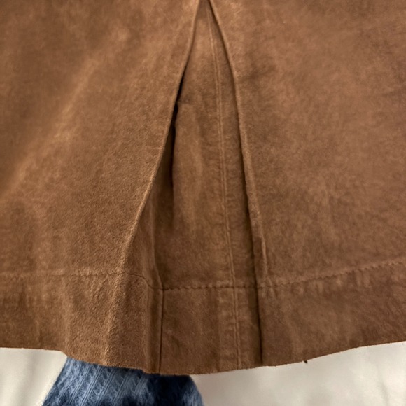Lilly Pulitzer Brown Pig Suede A-Line Boho Western Vintage Skirt with Pockets 12 - Picture 7 of 11